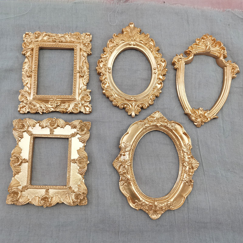 Bamboo Photo Frame - Bingkai Foto Mini Berwarna Emas, Properti