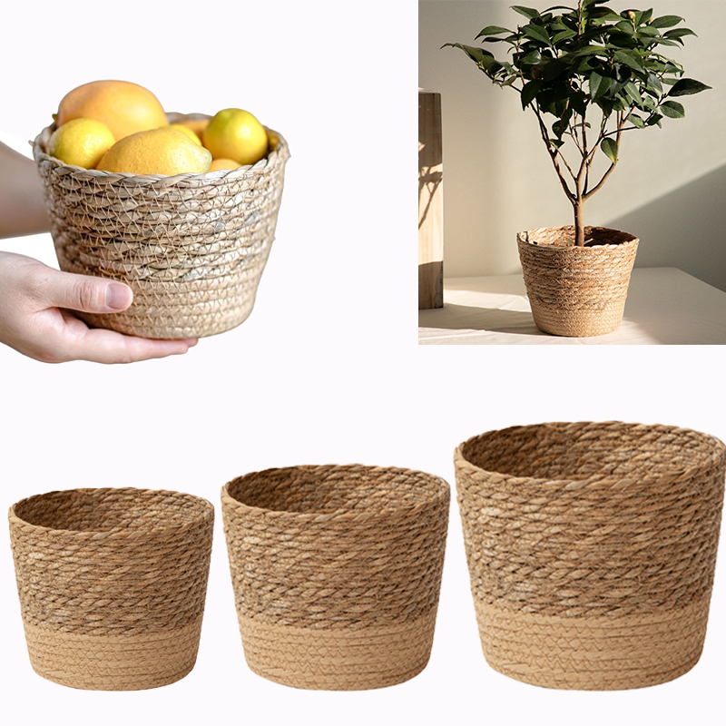 Rattan Plant Basket - Keranjang Penyimpanan Anyaman Serbaguna, Pot Bunga