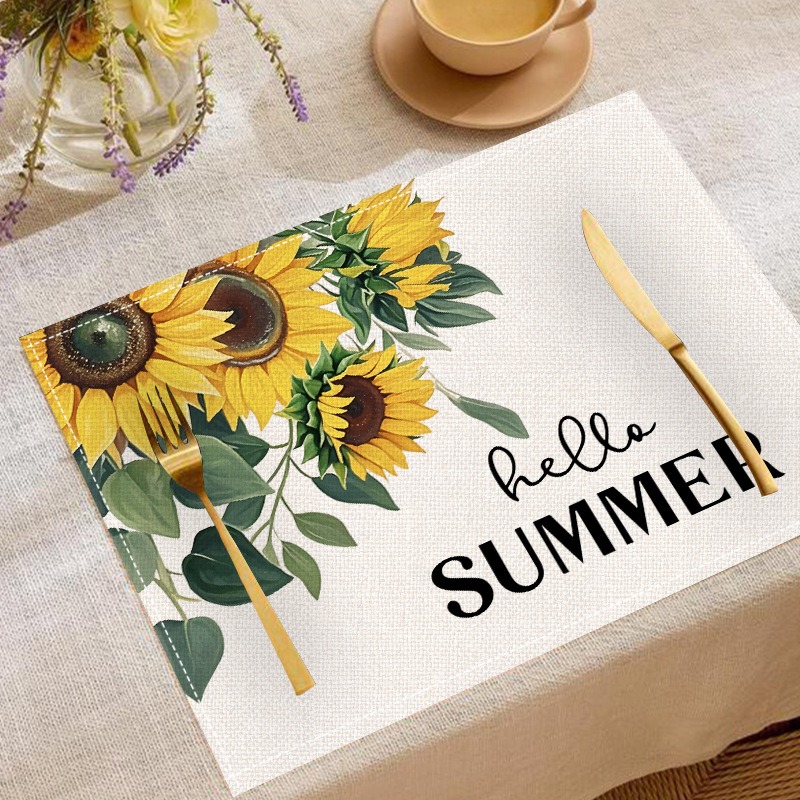 5 Buah Set Alas Meja Bunga Mat - Linen Table Runner ulasan dan harga