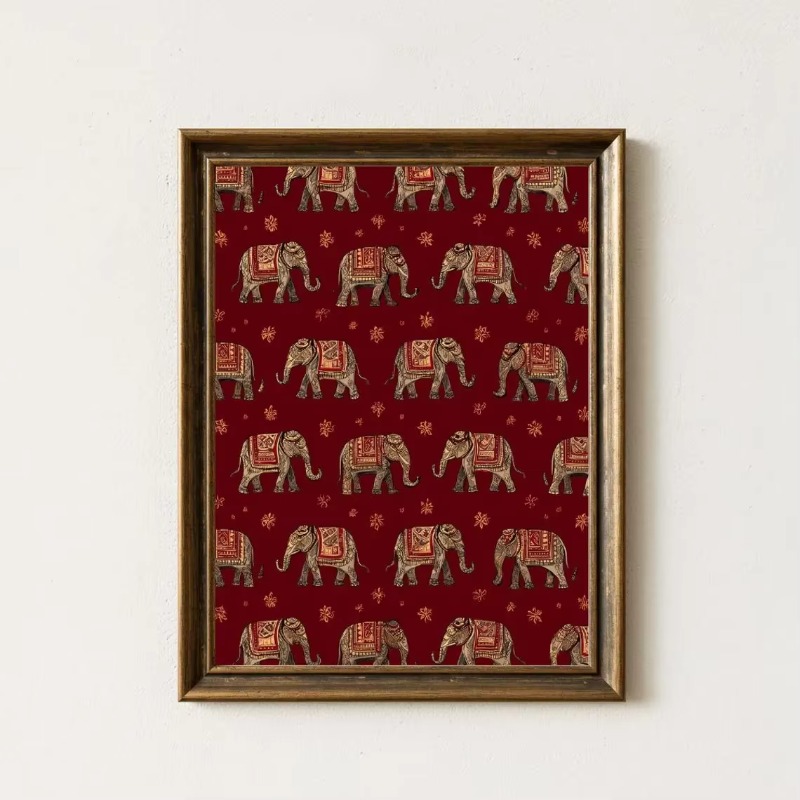 Motif Gajah India, Seni Dindin - Home Decor Indonesia ulasan dan harga