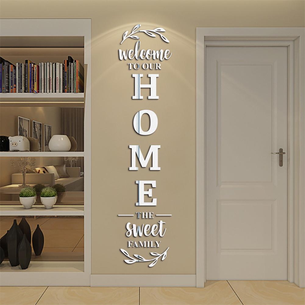 Stiker dinding cermin 3D huruf - Home Decor Y2K ulasan dan harga