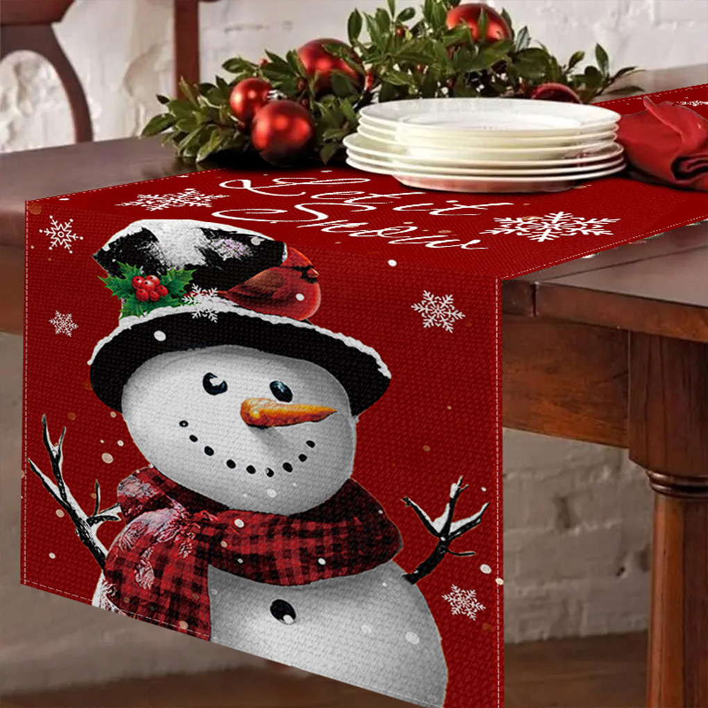 Taplak Meja Natal Bermotif Bun - Linen Table Runner ulasan dan harga