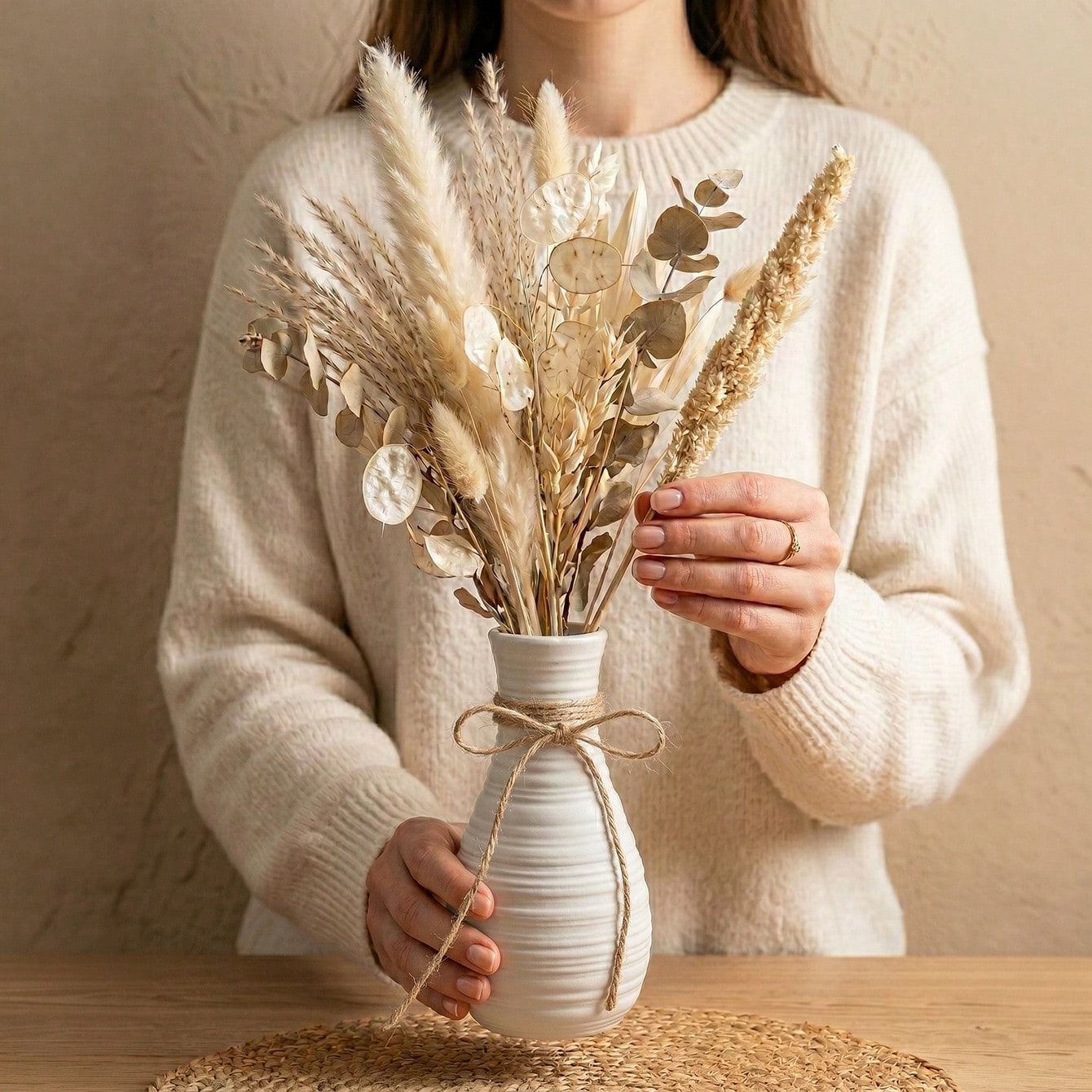 1 buah Vas Bunga Bergaya Boho  - Pampas Grass Decor ulasan dan harga